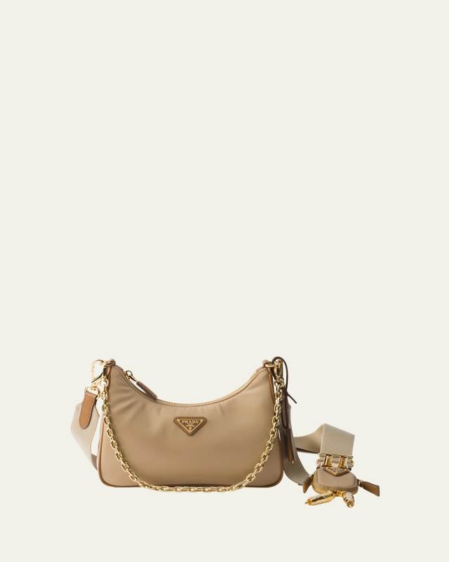 Curved Re-Nylon Shoulder Bag